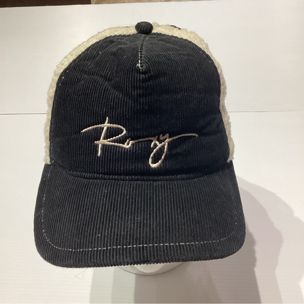 Vtg Roxy Quicksilver 1990’s Blk Corduroy Mesh Trucker Hat Cap NWT My little Lamb